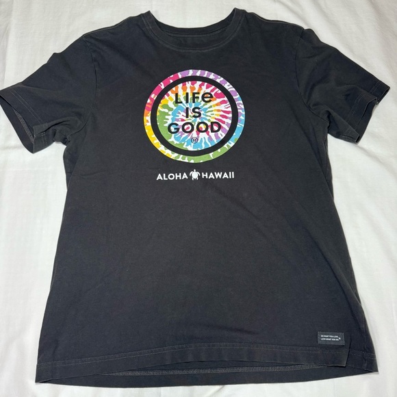 Life Is Good Crusher Tee Mens Size Medium Cotton Tie Dye Aloha Hawaii - Picture 1 of 6